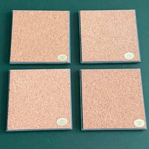 4 Restoration Hardware MIRROR POODLE coasters Old Poodle Dog Cafe new in box 4.5